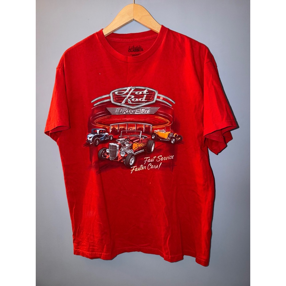 Lifestyle Classics Red Hot Rod Drive-In‎ Graphic T-Shirt Men's Large